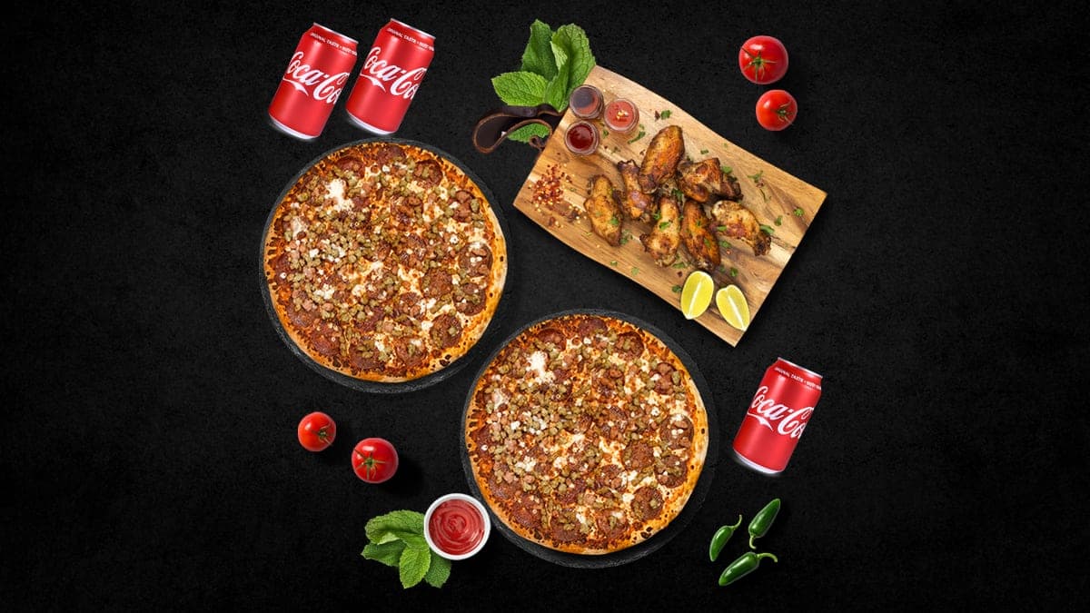 Double Pizza & Wings Combo